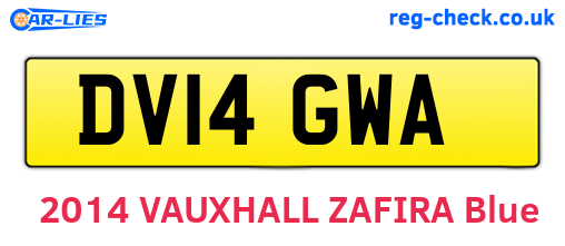 DV14GWA are the vehicle registration plates.
