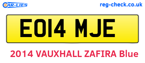 EO14MJE are the vehicle registration plates.