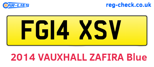 FG14XSV are the vehicle registration plates.