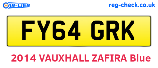 FY64GRK are the vehicle registration plates.