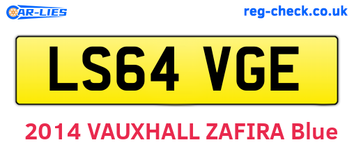 LS64VGE are the vehicle registration plates.