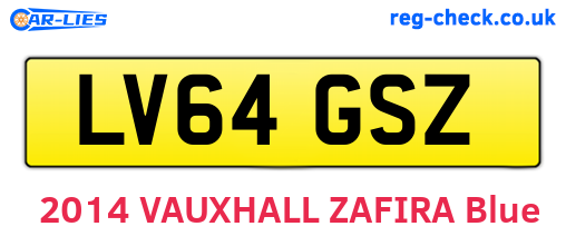 LV64GSZ are the vehicle registration plates.