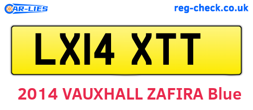 LX14XTT are the vehicle registration plates.