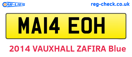 MA14EOH are the vehicle registration plates.