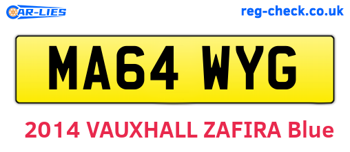 MA64WYG are the vehicle registration plates.