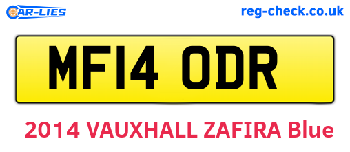 MF14ODR are the vehicle registration plates.