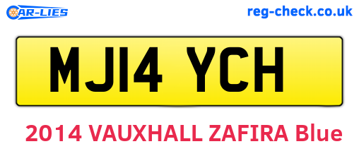 MJ14YCH are the vehicle registration plates.