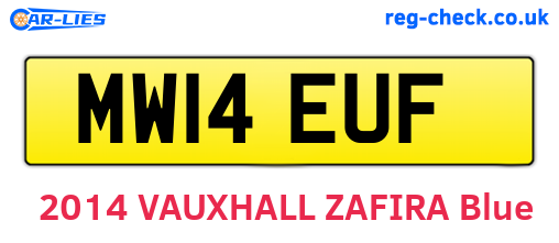MW14EUF are the vehicle registration plates.