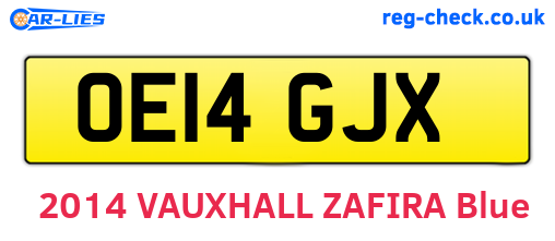 OE14GJX are the vehicle registration plates.