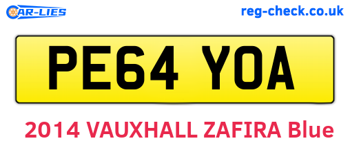 PE64YOA are the vehicle registration plates.