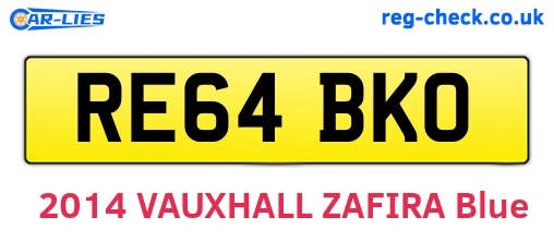RE64BKO are the vehicle registration plates.