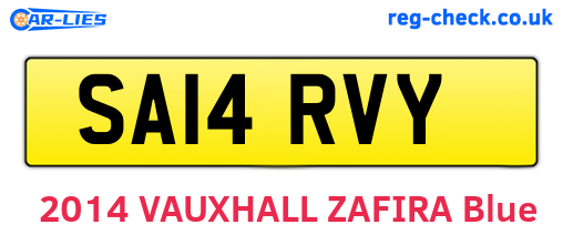 SA14RVY are the vehicle registration plates.