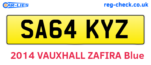 SA64KYZ are the vehicle registration plates.