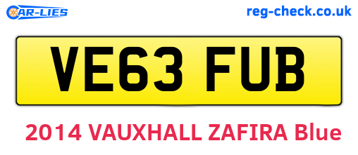 VE63FUB are the vehicle registration plates.