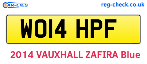WO14HPF are the vehicle registration plates.
