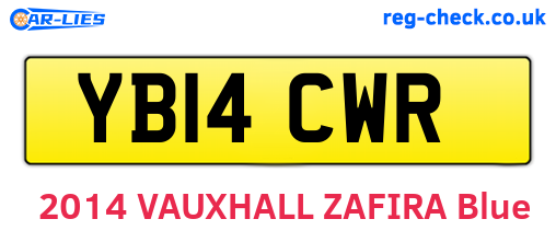 YB14CWR are the vehicle registration plates.