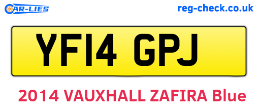 YF14GPJ are the vehicle registration plates.