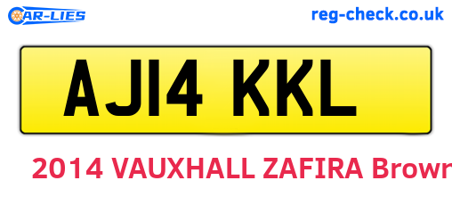 AJ14KKL are the vehicle registration plates.
