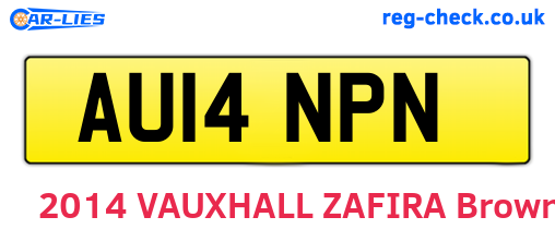 AU14NPN are the vehicle registration plates.
