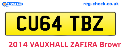 CU64TBZ are the vehicle registration plates.