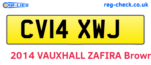 CV14XWJ are the vehicle registration plates.