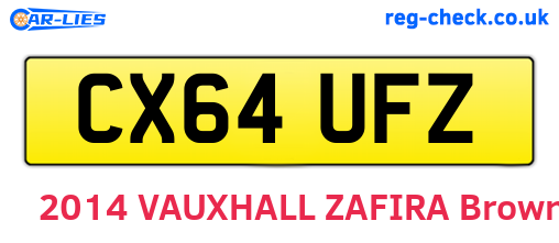 CX64UFZ are the vehicle registration plates.