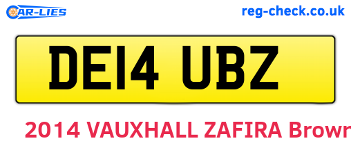 DE14UBZ are the vehicle registration plates.
