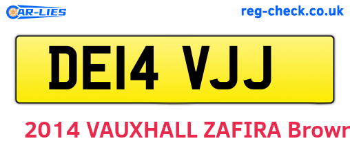 DE14VJJ are the vehicle registration plates.