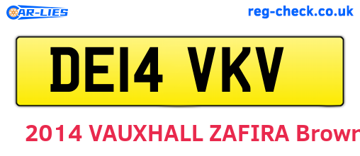 DE14VKV are the vehicle registration plates.