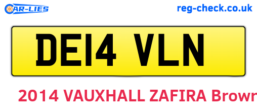 DE14VLN are the vehicle registration plates.