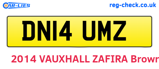 DN14UMZ are the vehicle registration plates.