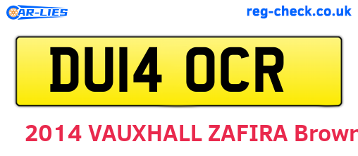 DU14OCR are the vehicle registration plates.