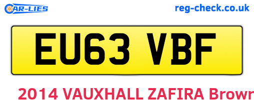 EU63VBF are the vehicle registration plates.