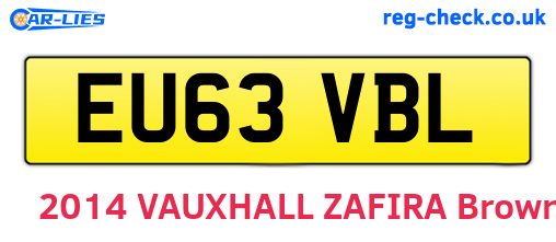 EU63VBL are the vehicle registration plates.