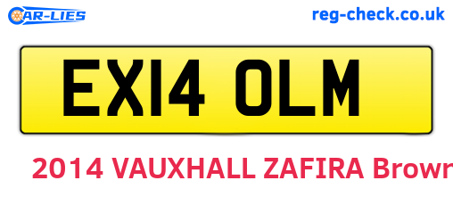 EX14OLM are the vehicle registration plates.