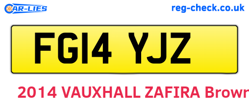 FG14YJZ are the vehicle registration plates.