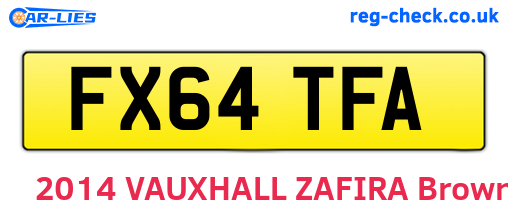 FX64TFA are the vehicle registration plates.