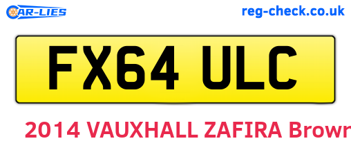 FX64ULC are the vehicle registration plates.