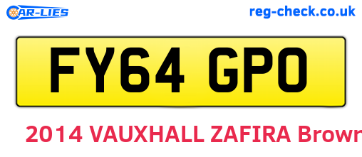 FY64GPO are the vehicle registration plates.