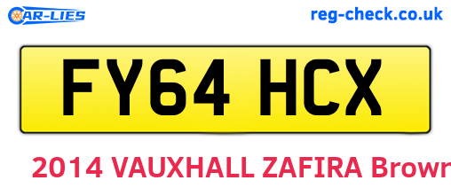FY64HCX are the vehicle registration plates.