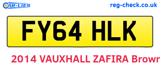 FY64HLK are the vehicle registration plates.