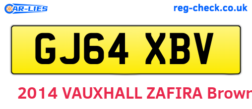 GJ64XBV are the vehicle registration plates.