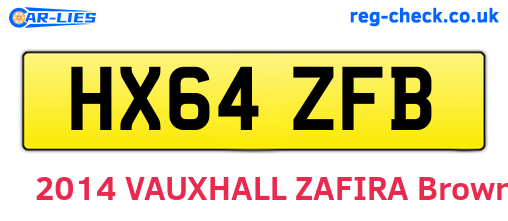 HX64ZFB are the vehicle registration plates.