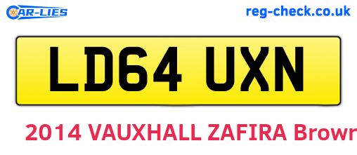LD64UXN are the vehicle registration plates.