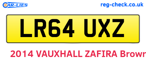 LR64UXZ are the vehicle registration plates.