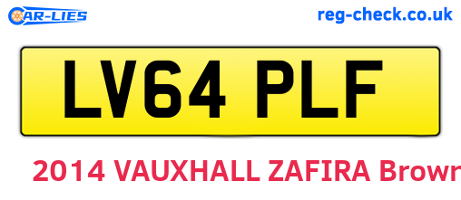 LV64PLF are the vehicle registration plates.