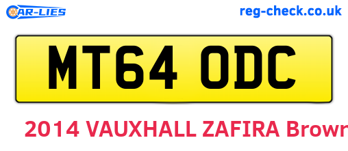 MT64ODC are the vehicle registration plates.