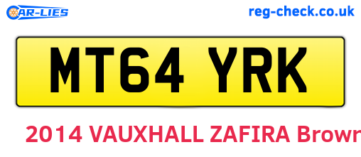 MT64YRK are the vehicle registration plates.