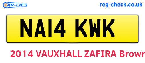 NA14KWK are the vehicle registration plates.
