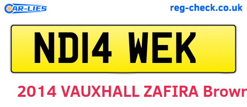 ND14WEK are the vehicle registration plates.